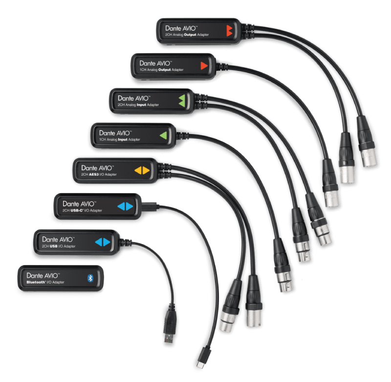 Audinate Dante AVIO Adapters all lineup